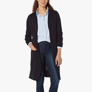 J. Jill black long line open front duster/cardigan